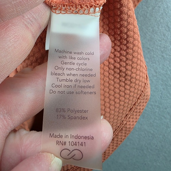 Calia Womens Flutter Sleeve Golf Polo Shirt Orange Textured Preppy Active sz Sm - Picture 5 of 8